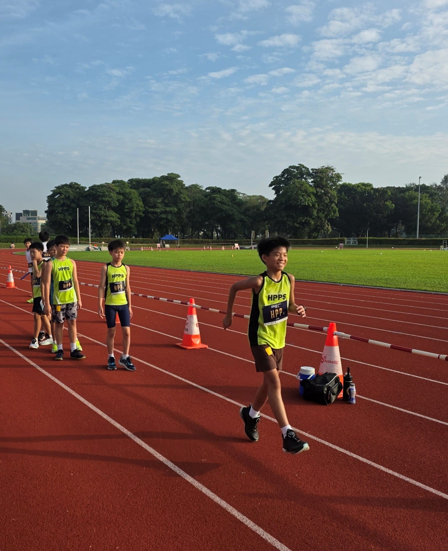 Track and Field members on the track